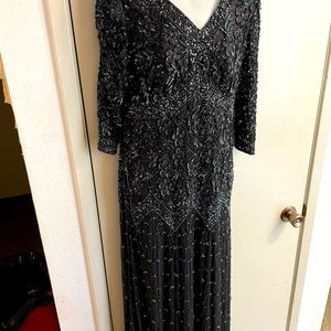 Evening gown with sequins and beads